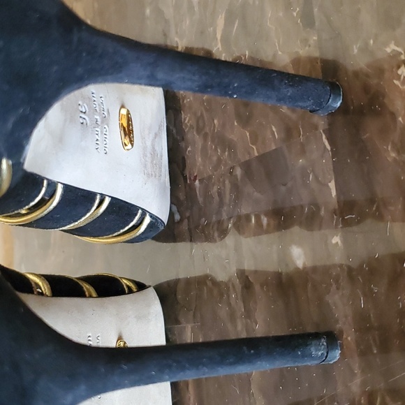 *SALE* Sergio Rossi black and gold caged bootie heels - Picture 11 of 11